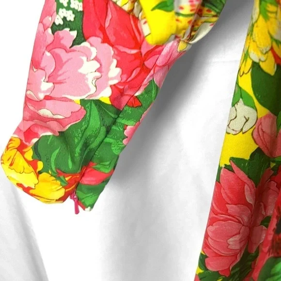 ASOS EDITION OFF SHOULDER MINI DRESS FLORAL PRINTS BALLOON SLEEVE BABYDOLL DRESS - Picture 11 of 17